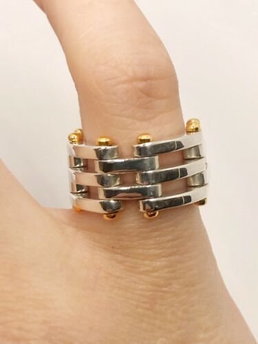 Tiffany & Co. 18KYG & SS Gatelink Ring Size 5.5 — DeWitt's Tiffany & Co. 18KYG & SS Gatelink Ring Size 5.5 — DeWitt's